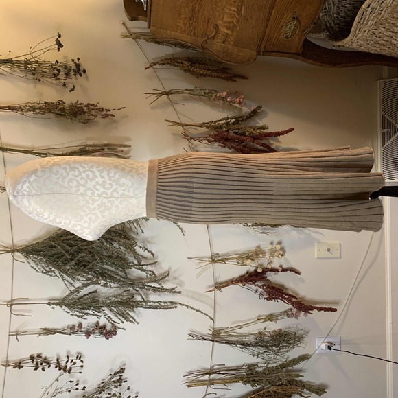 WORTH New York Neutral Ribbed Fit and Flare Skirt Size Medium - Picture 3 of 7